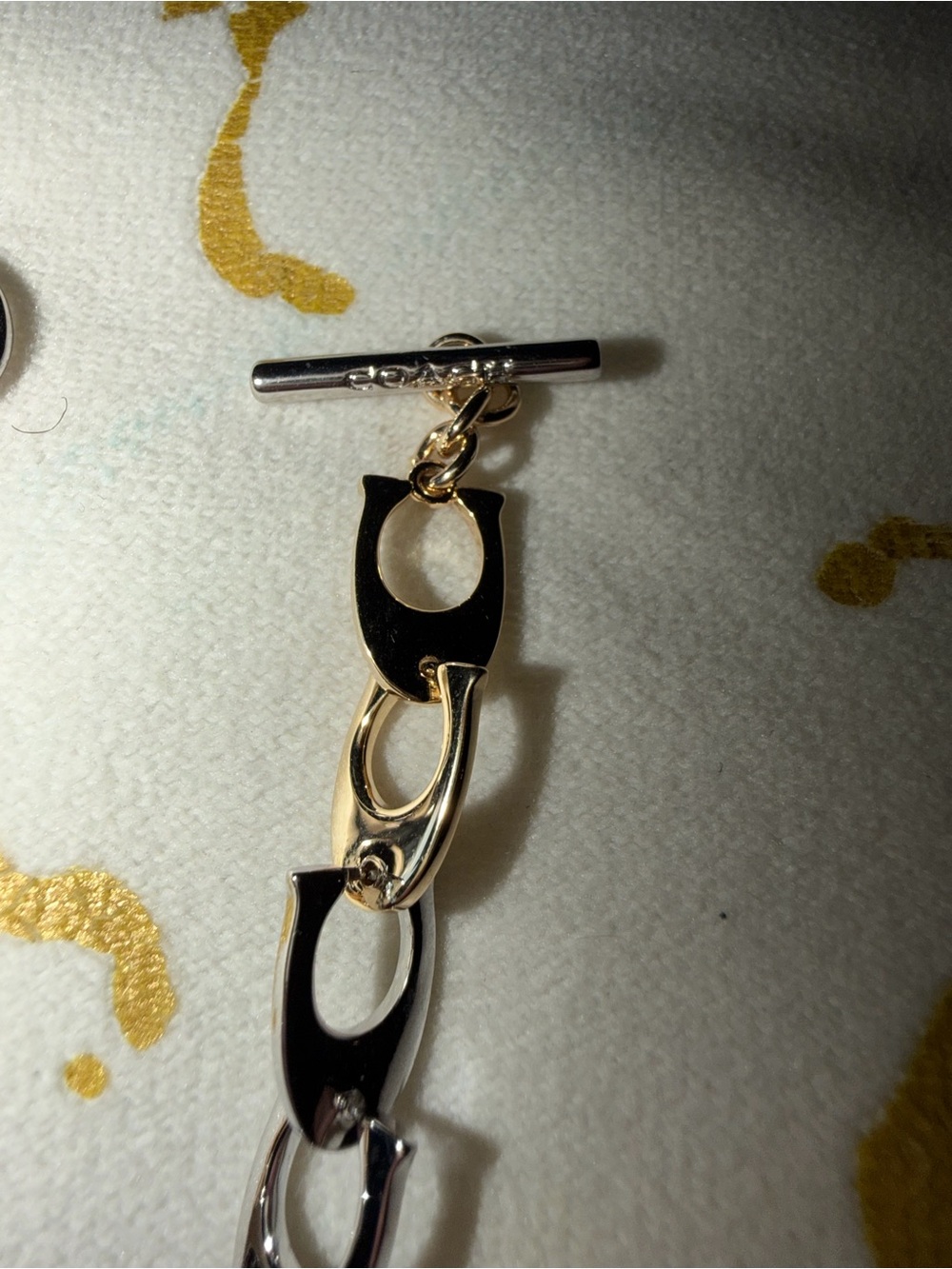 Coach Two-Tone Link Bracelet - Gold and Silver - Picture 6 of 6